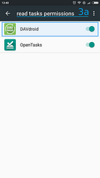 Allow DAVx5 in "Read tasks permissions"