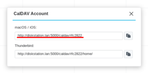 Synology Calendar: how to get CalDAV URL (2)