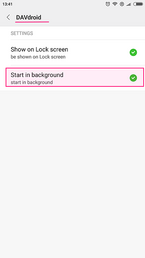 Allow "Start in background" for DAVx5