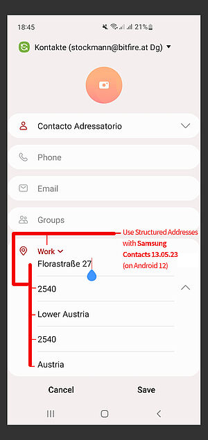 Samsung Contacts 13.05.23 on Android 12