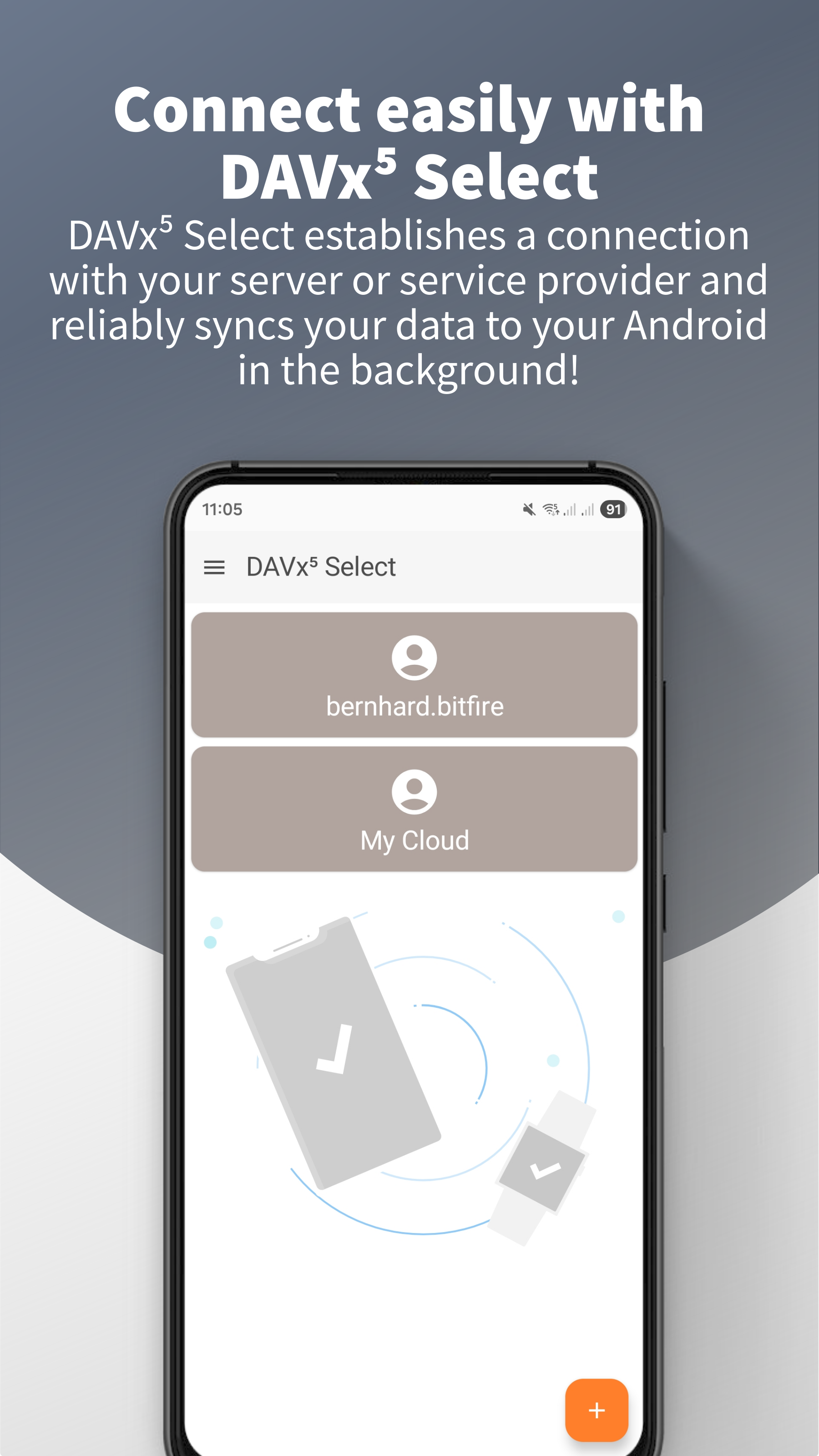 DAVx⁵ Select accounts view